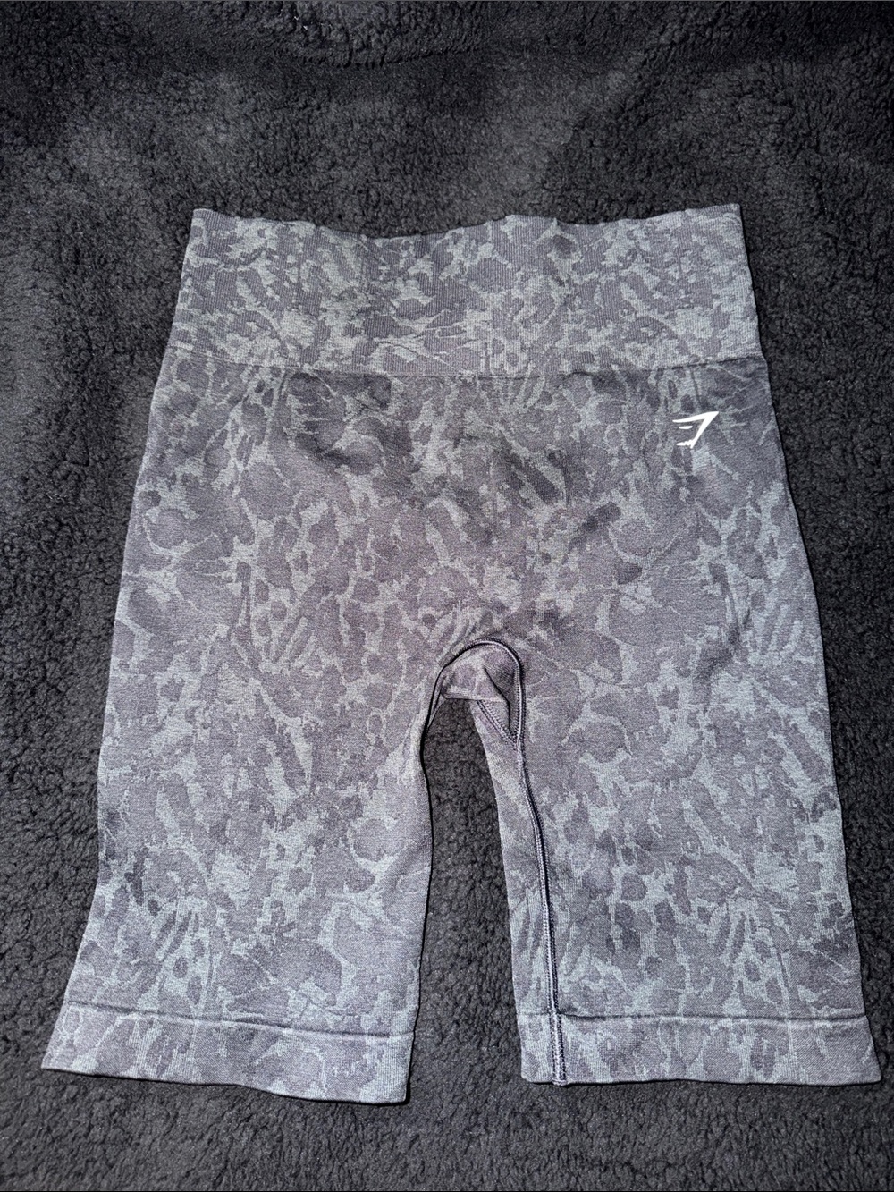 Gymshark Gray Charcoal Animal Print High-Waist Bike Shorts